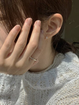 [92.5silver] フリージーングクロスピアス