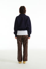 チェリーオープンカラースウェットシャツ / CHERRY OPEN COLLAR SWEATSHIRT [NAVY]