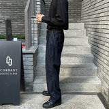 クボセミワイドローデニムパンツ / Kubo Semi-Wide Raw Denim Pants (2 colors)