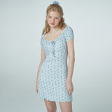 フラワーミニシャーリングワンピース / WKG Flower Mini shirring onepiece (4548426104950)
