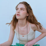 ローズノースリーブTシャツ / ROSE SLEEVELESS TEE, CREAM