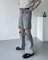 SI リブドジーンズ / SI ripped jeans (2 colors)
