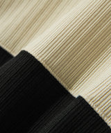 ニットラグビースウェットシャツ/Knit Rugby Sweatshirt T76 beige&black