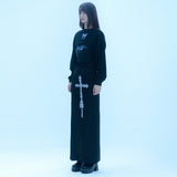 クロスラップスカートパンツ/1 0 cross wrap skirt pants - BLACK