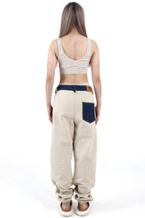 4ボタン デニム ジョガー(ベージュ)/4 Button Denim Jogger (Beige)
