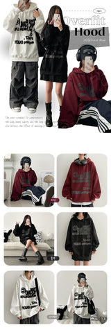 Tooth lettering overfit hoodie
