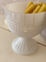 アイレットリボンパールネックレス / [925silver] Eyelet ribbon pearl necklace