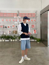 Perfect Linen V Neck Vest (4color) (6579675332726)