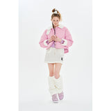 CHERRY FUR SHORT DOWN JUMPER [PINK]