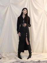 スリットマキシスカート/SLIT MAXI SKIRT[black]