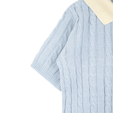 PREPPY COLLAR HALF KNIT