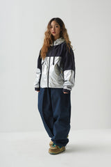 ウィンドブレーカーフーデッドステッチジャケット/BSR2223FWJK034 MMM WINDBREAKER HOODED STRETCH JACKET SILVER/NAVY