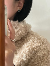 (silver925) black heart earring