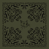 キャットペイズリーバンダナ / 1 2 cat paisley bandana - KHAKI