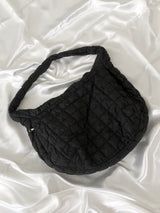 Pompom quilting shoulder bag 