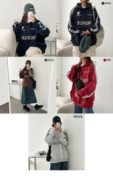[Fleece] レックスラインカラーボクシーフーディ
