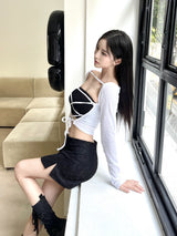 ハートロースリットミニスカート / 942. Heart low slit mini sk (2color)