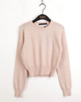[Cashmere/12color] リモンラムウールラウンドクロップ長袖ニット