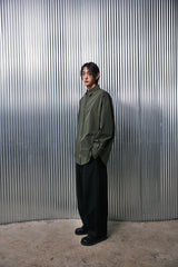 EARTH-COLOR PLEATS SHIRT (Dense Forest) / アースカラープリーツシャツ