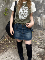 ビンテージナンバープリントラグランTシャツ