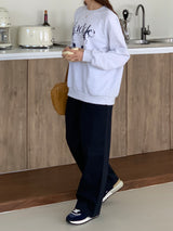 キャットドローイングスウェットシャツ/CAT DRAWING SWEATSHIRTS (WHITE MELANGE)