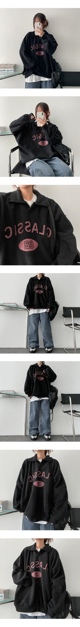 Claover Fit Fleece Collar Sweatshirt