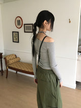 [SET] Signal Layered Tank Top One Shoulder T-Shirt