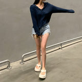 [Bellide made] Chalang snap ribbed T-shirt
