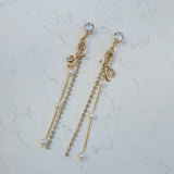 Ribbon and Crystal Drops Piercing - Gold