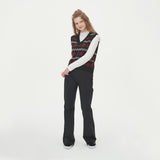 WAVE FLOWER JAQUARD KNIT VEST_BLACK (6610819547254)