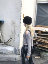 ショルダースリットプリントサイドシャーリングTシャツ