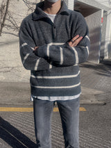 Other Border Half Zip Up Knit (3color) (6660749131894)