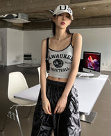バスケット配色ノースリーブトップ
