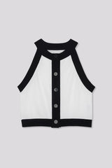 Halterneck Warmer Top White