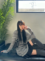 ボカシウェーブルーズニット/Bokashi weave loose knit