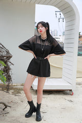 チェーンメッシュボックスTシャツ/TOP(8101) chain mesh box tea