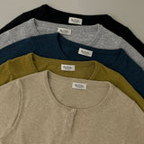 [BELLIDE MADE] Soft button long-sleeve knitwear