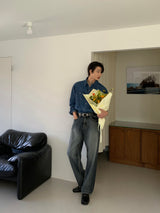 LMN Hey Two Pocket Line Denim Shirt (4 colors)