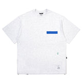 23 ジッパーオーバーサイズTシャツ / 23 ZIPPER OVERSIZED T-SHIRTS WHITE MELANGE / BLACK