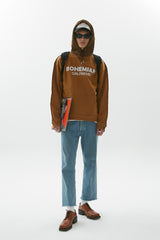 ハーフディフェレントフーディー / Half Different Hoodie, Light brown/Dark brown