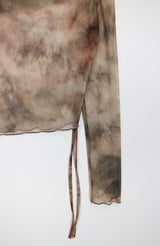 タイダイシースルーオープンTシャツ / Tie-dye see-through open T-shirt (2color)