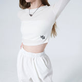 [NONCODE] New Dell Embroidery Crop T-shirt