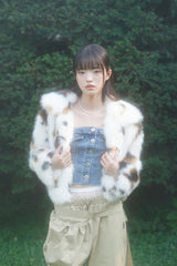 MIXED CAT FUR JACKET (WHITE)