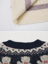 Nordic Bear Wool Knit Cardigan (3color)