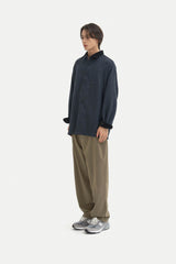 コントラスティングポイントコーデュロイシャツ/Contrasting point corduroy shirt S112 Navy&Black
