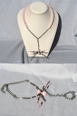 Pink Web Necklace