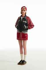 ドゥードゥルチェリースタジアムクロップジャンパー ／DOODLE CHERRY STADIUM CROP JUMPER [BLACK]