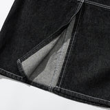 スティッチポイントデニムロングスカート / STITCH POINT DENIM LONG SKIRT - BLACK