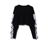 ストリングロングスリーブクロップTシャツ  /(9069) X-String Long Sleeve Crop Tee