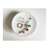 グリーンマッシュルームジェムストーンキーリング / Green mushroom gemstone keyring